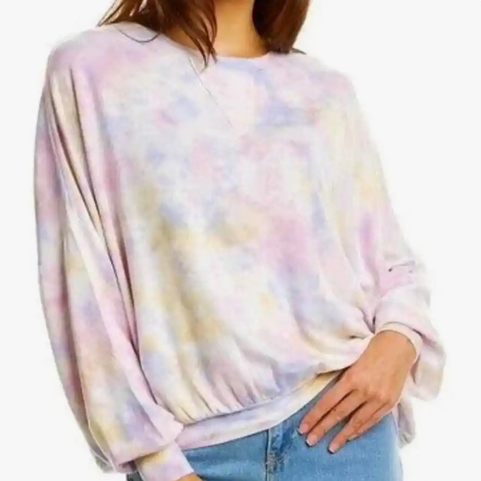 Young Fabulous And Broke Tie Dye Drop Sleeve Sweatshirt Top, Xs